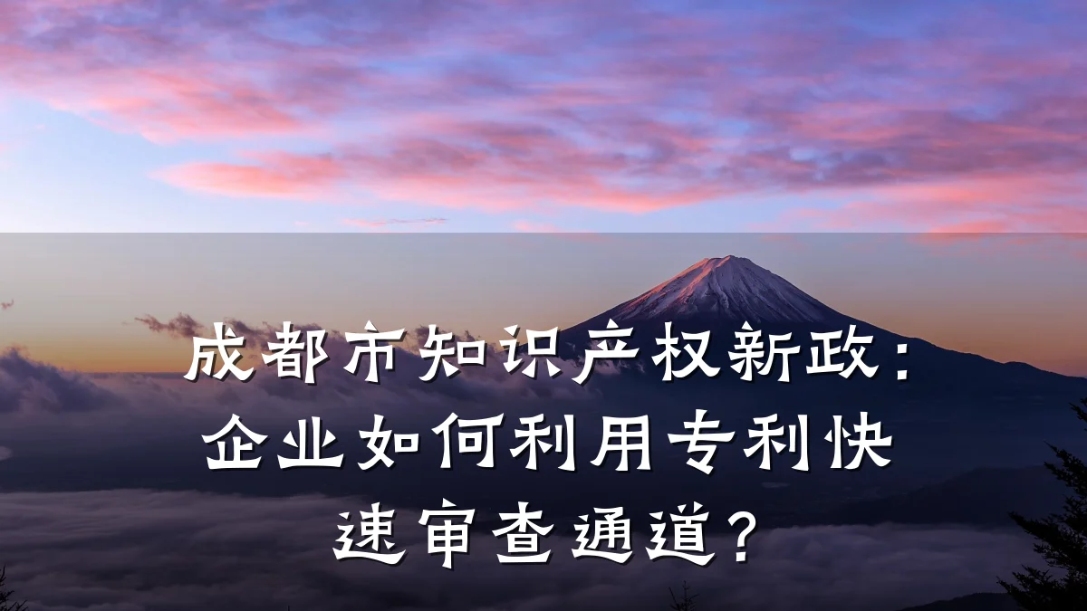 成都市知识产权新政:企业如何利用专利快速审查通道?