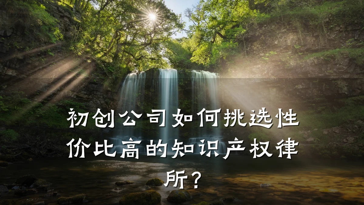 初创公司如何挑选性价比高的知识产权律所？