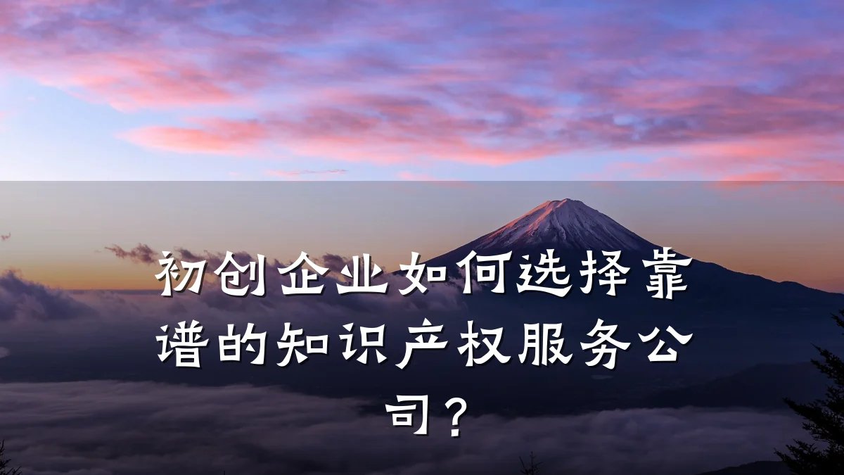 初创企业如何选择靠谱的知识产权服务公司?