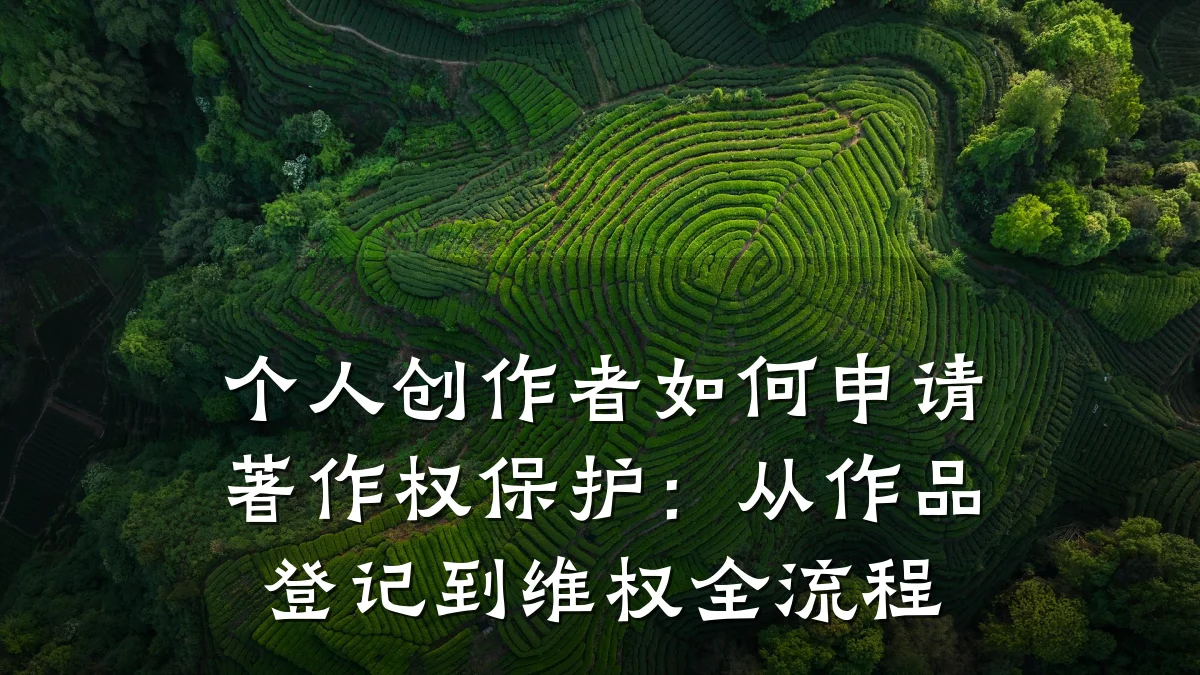 个人创作者如何申请著作权保护：从作品登记到维权全流程