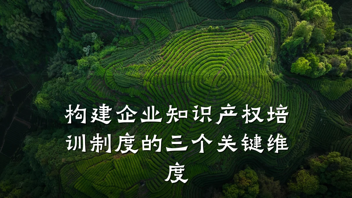 构建企业知识产权培训制度的三个关键维度
