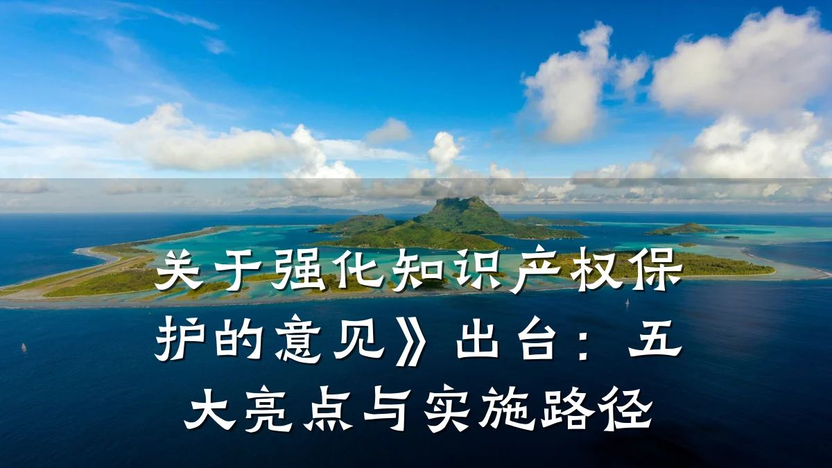关于强化知识产权保护的意见》出台:五大亮点与实施路径