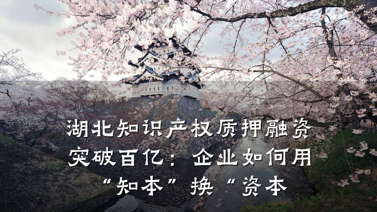 湖北知识产权质押融资突破百亿:企业如何用“知本”换“资本