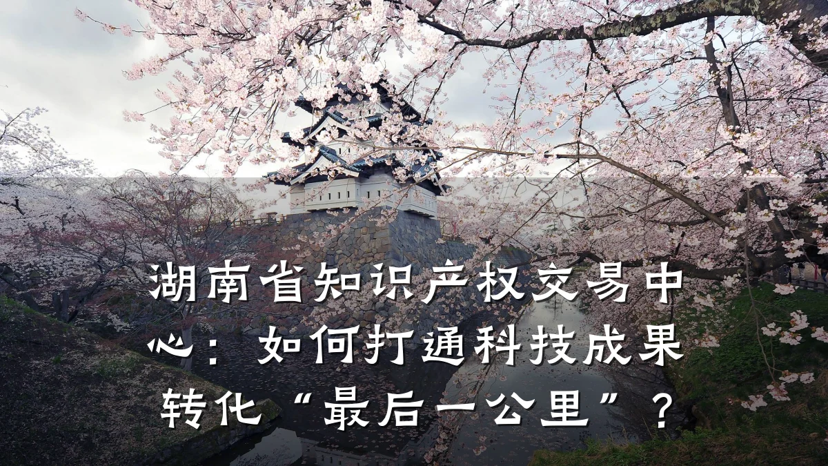 湖南省知识产权交易中心：如何打通科技成果转化“最后一公里”？