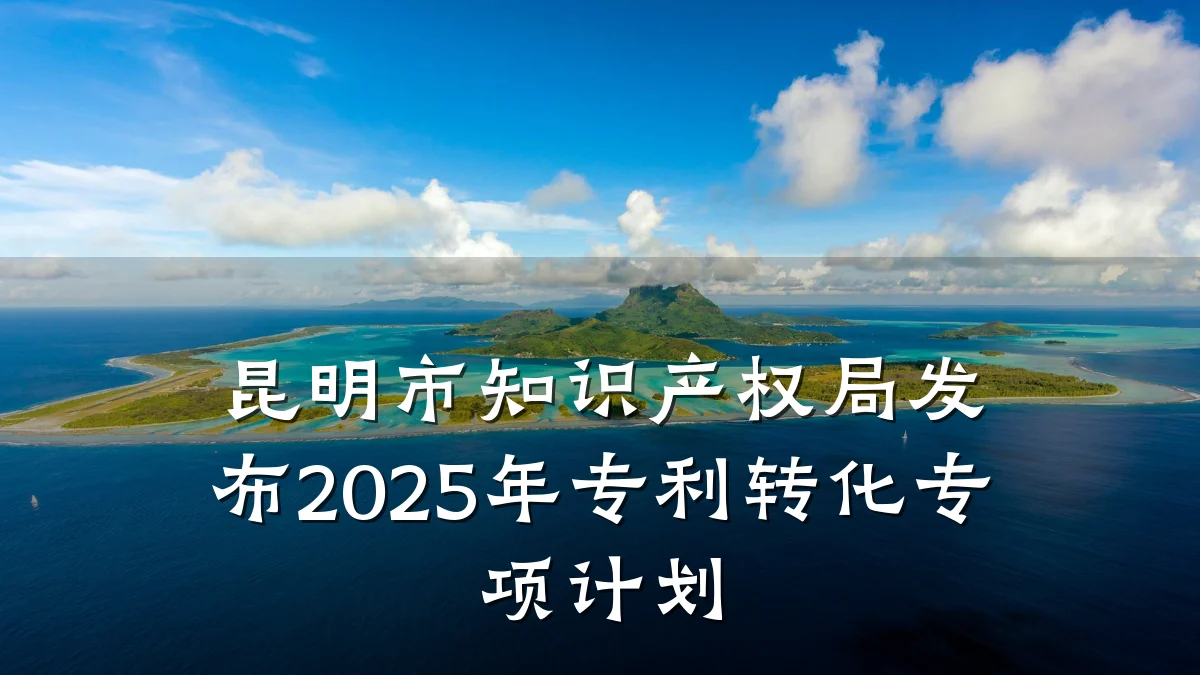 昆明市知识产权局发布2025年专利转化专项计划