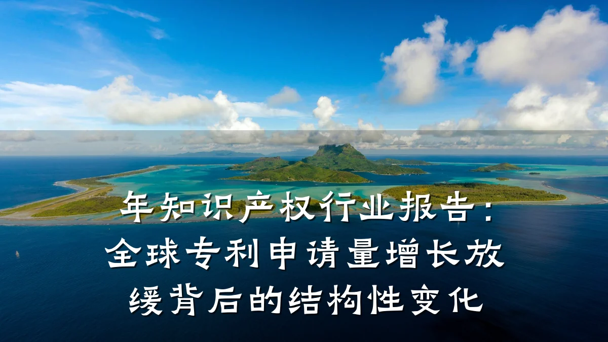 年知识产权行业报告:全球专利申请量增长放缓背后的结构性变化