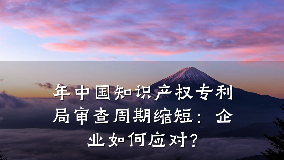 年中国知识产权专利局审查周期缩短:企业如何应对?