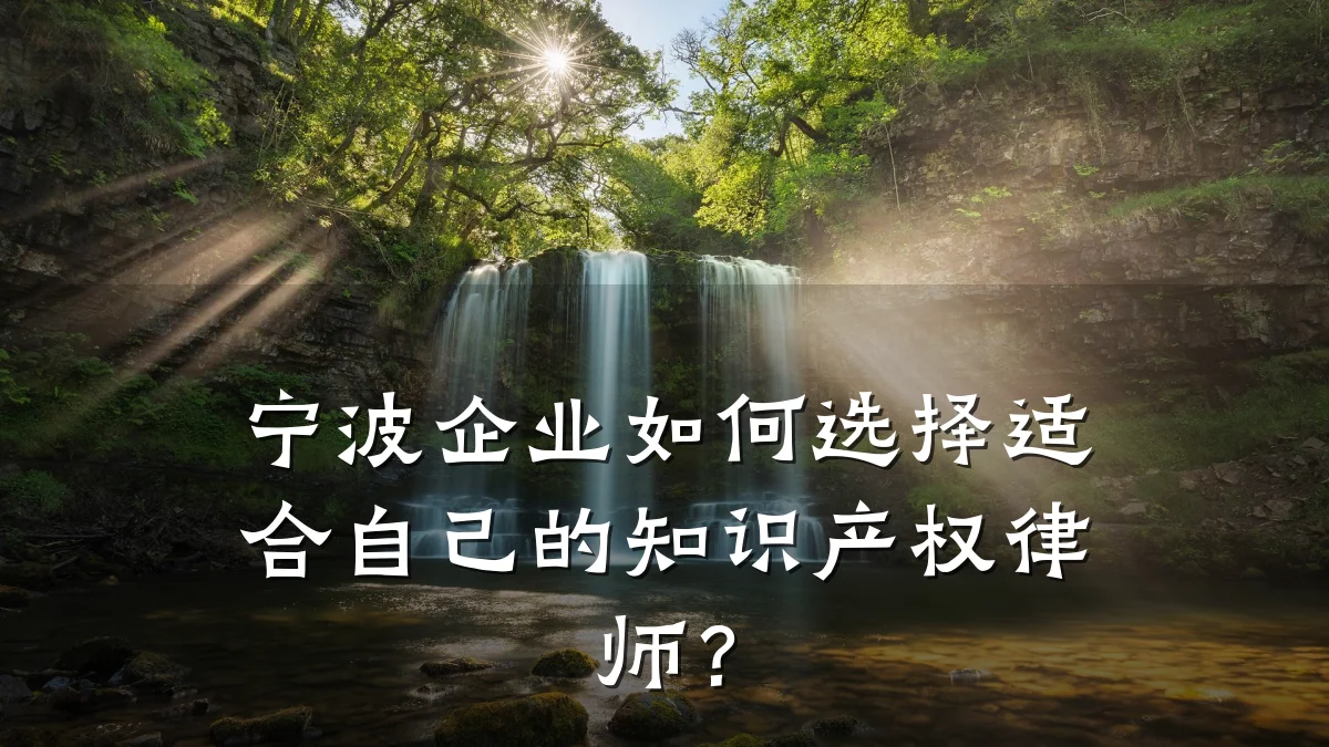 宁波企业如何选择适合自己的知识产权律师？