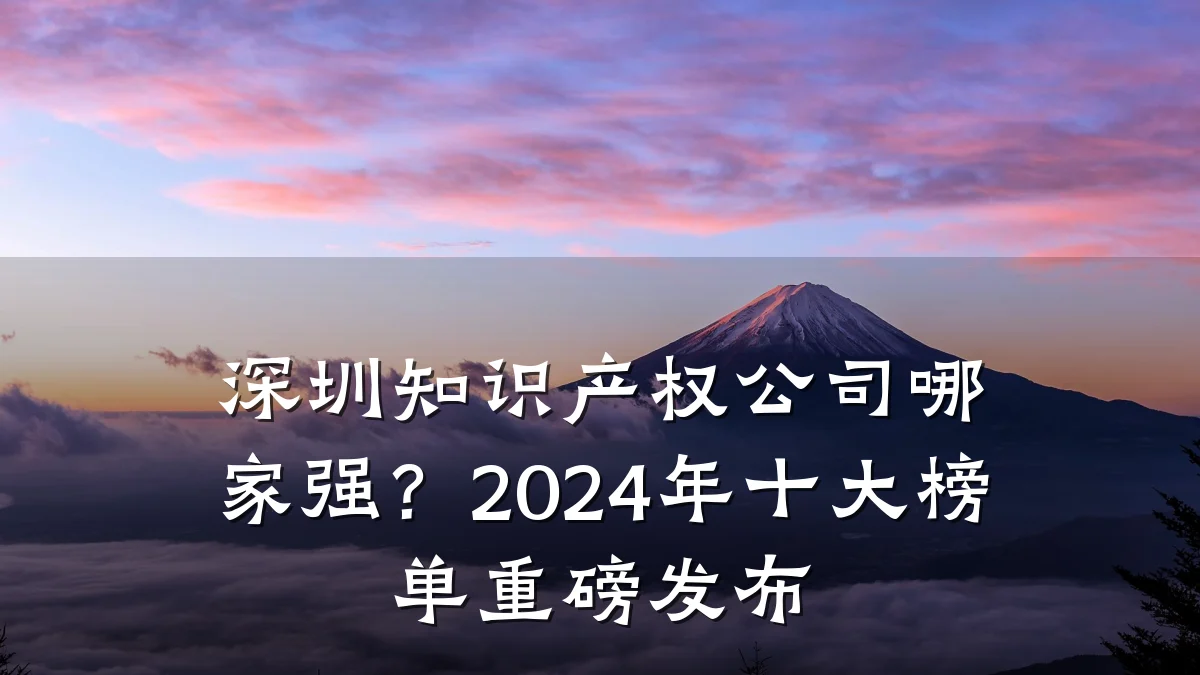 深圳知识产权公司哪家强？2024年十大榜单重磅发布