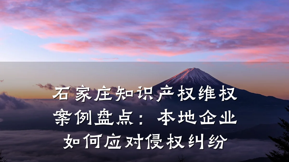 石家庄知识产权维权案例盘点：本地企业如何应对侵权纠纷