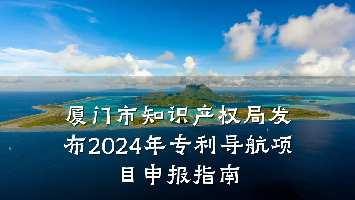 厦门市知识产权局发布2024年专利导航项目申报指南