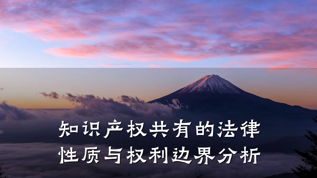 知识产权共有的法律性质与权利边界分析