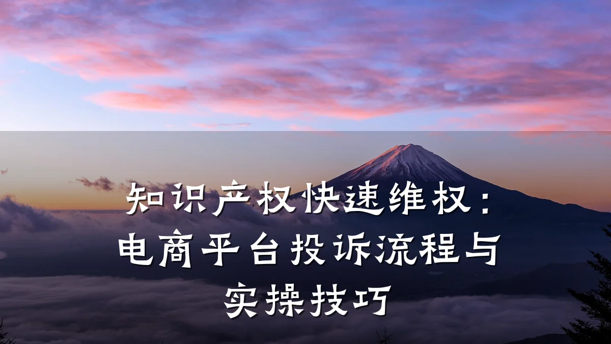 知识产权快速维权:电商平台投诉流程与实操技巧