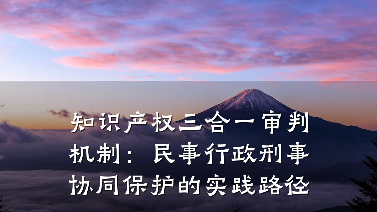 知识产权三合一审判机制:民事行政刑事协同保护的实践路径