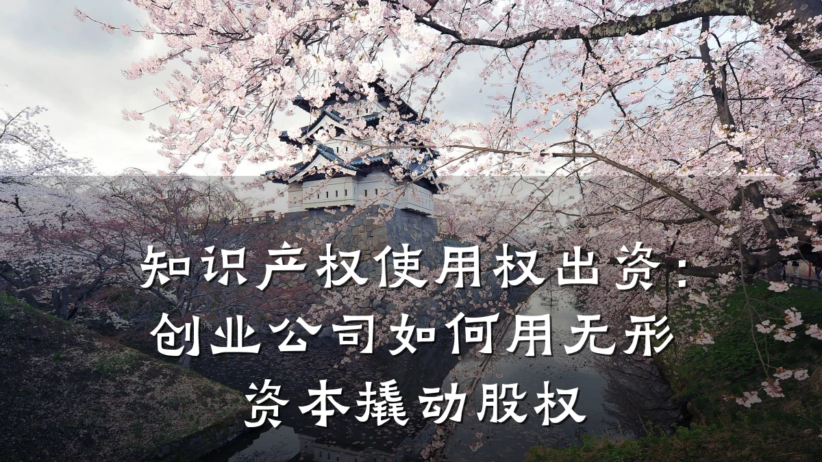 知识产权使用权出资：创业公司如何用无形资本撬动股权