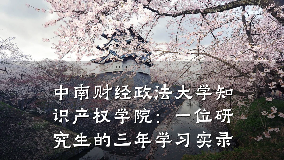 中南财经政法大学知识产权学院：一位研究生的三年学习实录
