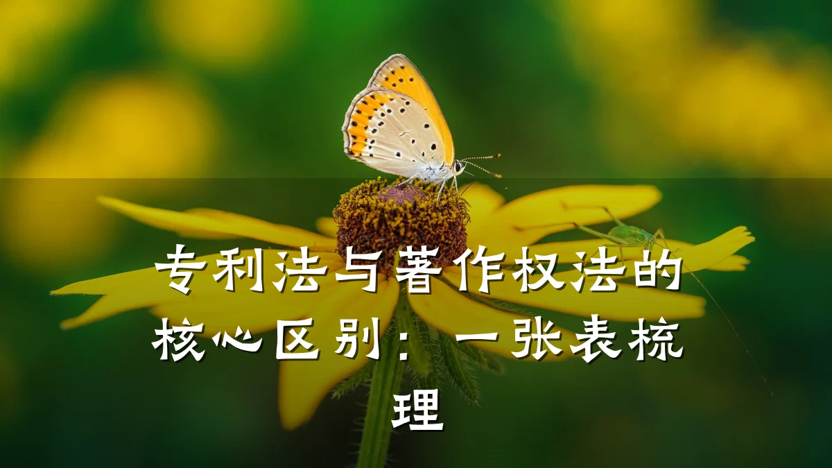 专利法与著作权法的核心区别：一张表梳理
