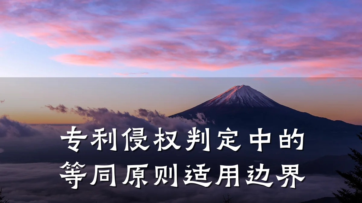 专利侵权判定中的等同原则适用边界