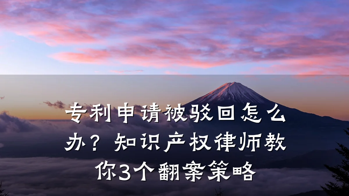 专利申请被驳回怎么办？知识产权律师教你3个翻案策略